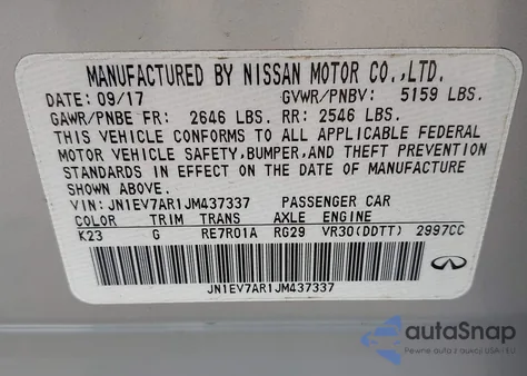 2018 Infiniti Q50 3.0T Luxe from USA, damaged, VIN JN1EV7AR1JM437337